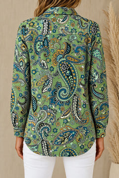 Sage blouse, back view