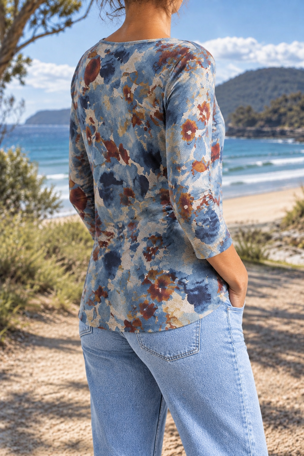 Alessia blouse, side-back view