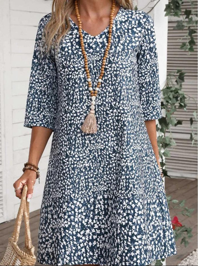 Glynis | Boho Floral Midi Dress