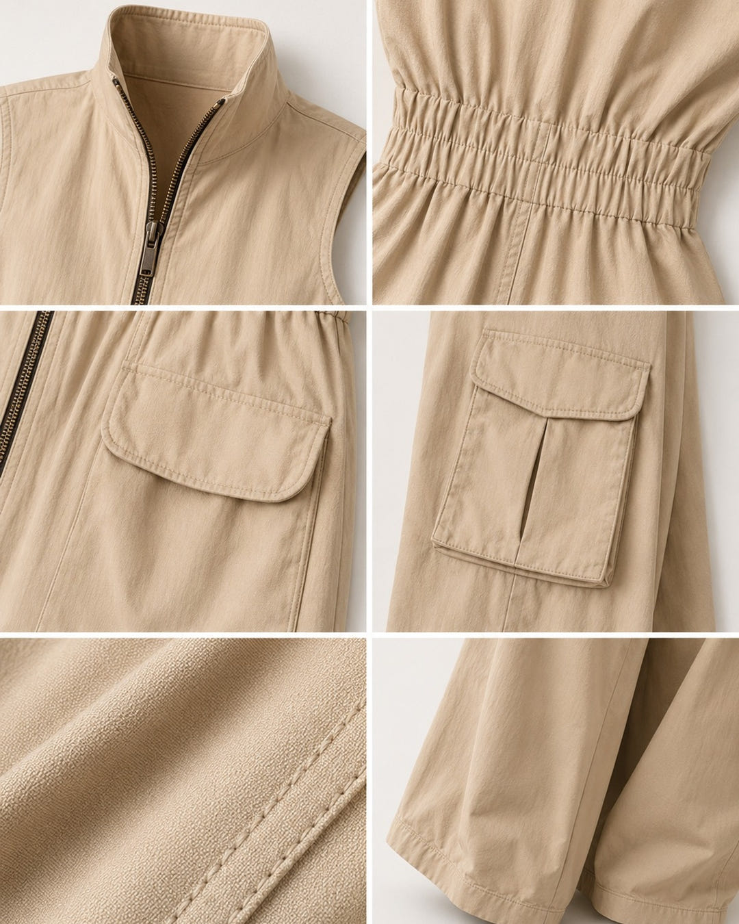 Nettie | Utility Cargo Zip Jumpsuit