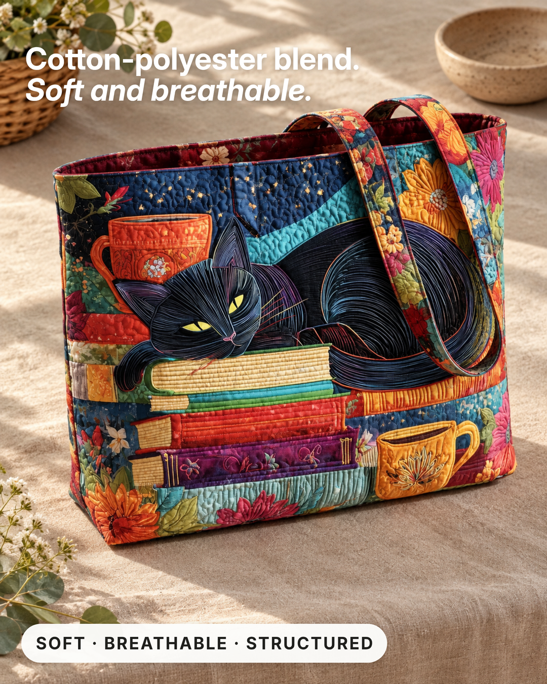Caelia | Padded Tote Bag fabric close-up