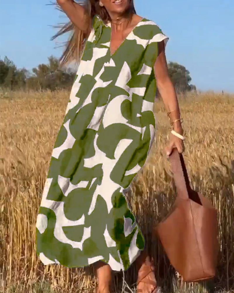 Maud | Printed V-Neck Dress