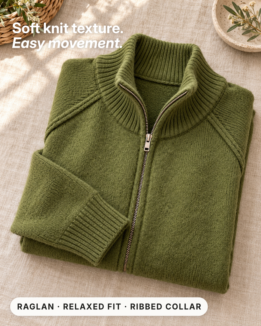 Christabel | Ribbed Zip Cardigan fabric close-up