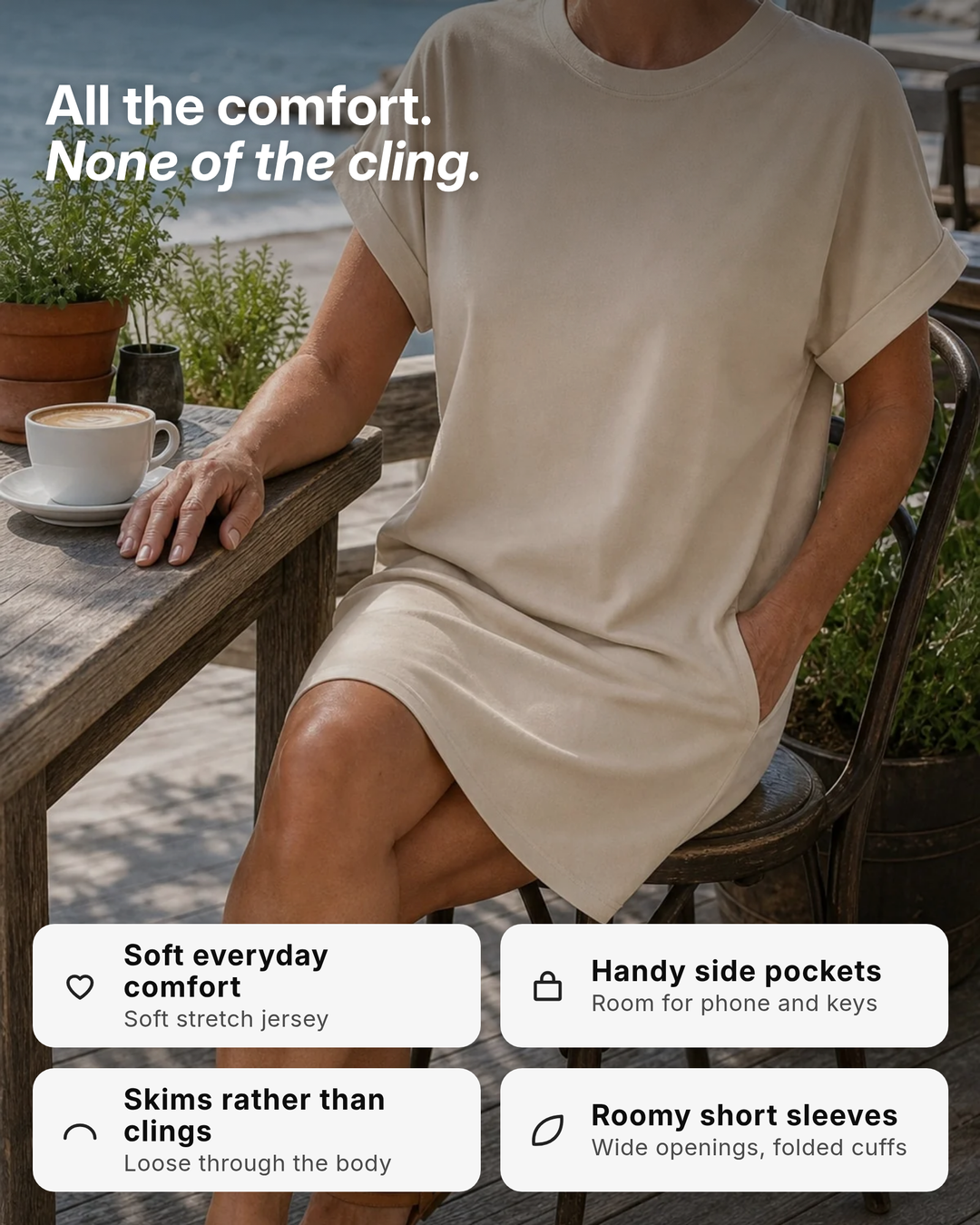 Clemmie | Relaxed Batwing T-Shirt Dress benefits