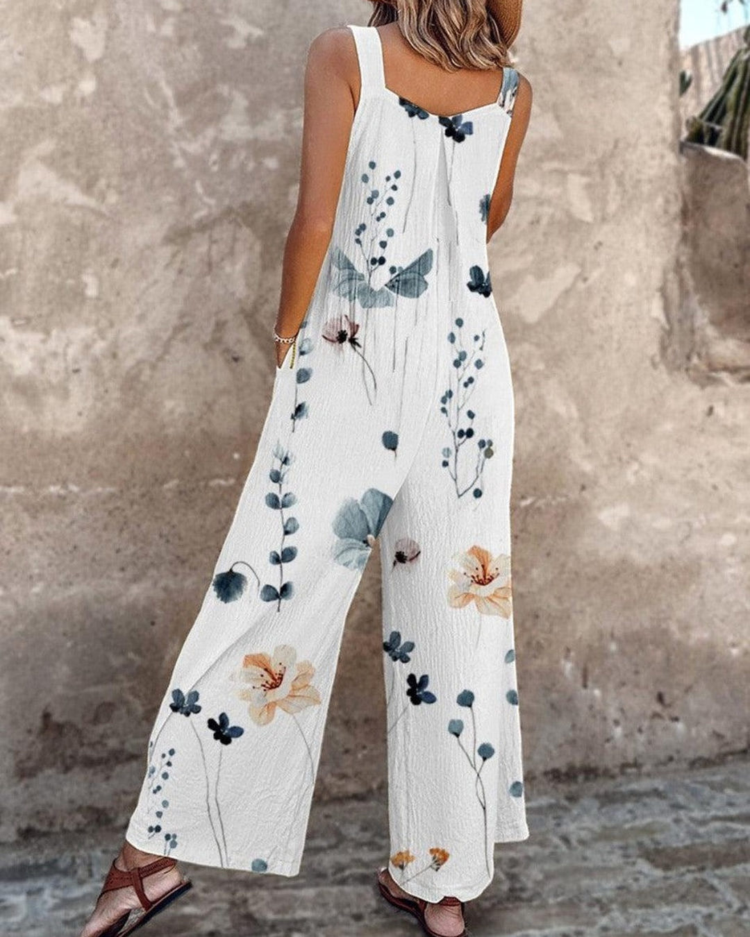 Clover | Daisy Print Wide-Leg Dungarees