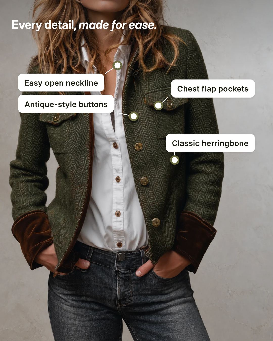Dallas | Heritage Herringbone Jacket details
