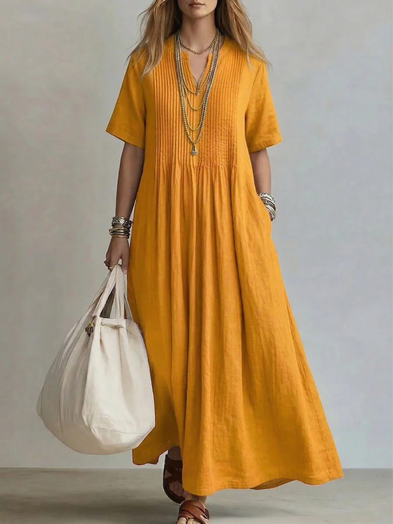 Juliane | Pleated Midi Dress