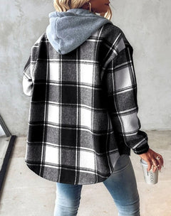 Cliodhna | Checkered Hooded Jacket