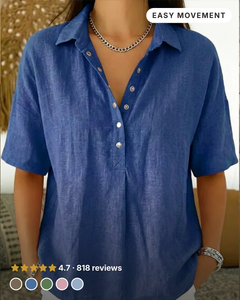 Didi | Everyday Collared Blouse in blue