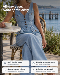 Dottie | V-Neck Denim Jumpsuit benefits