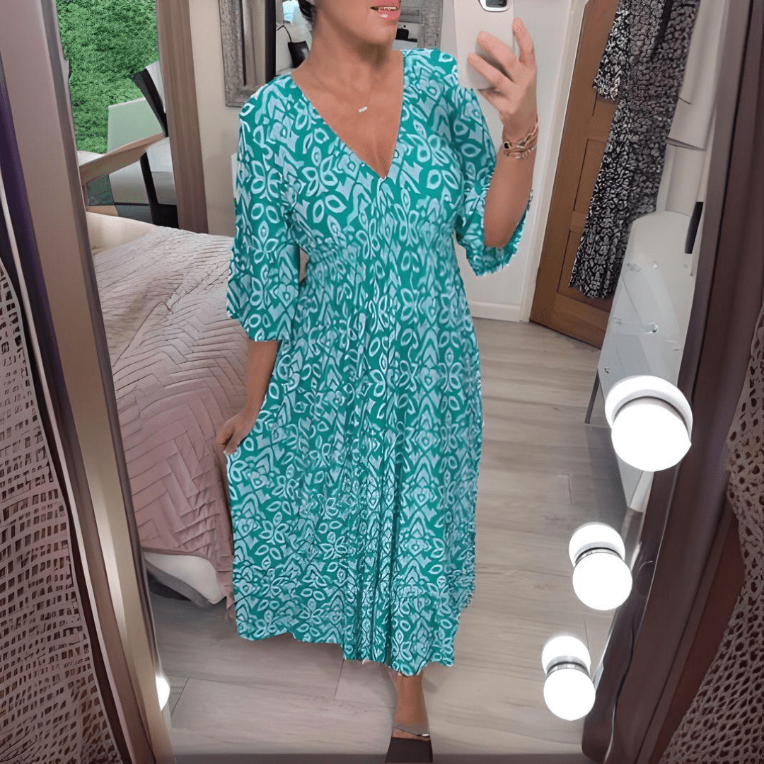 Gobnait | Boho Printed Maxi Dress