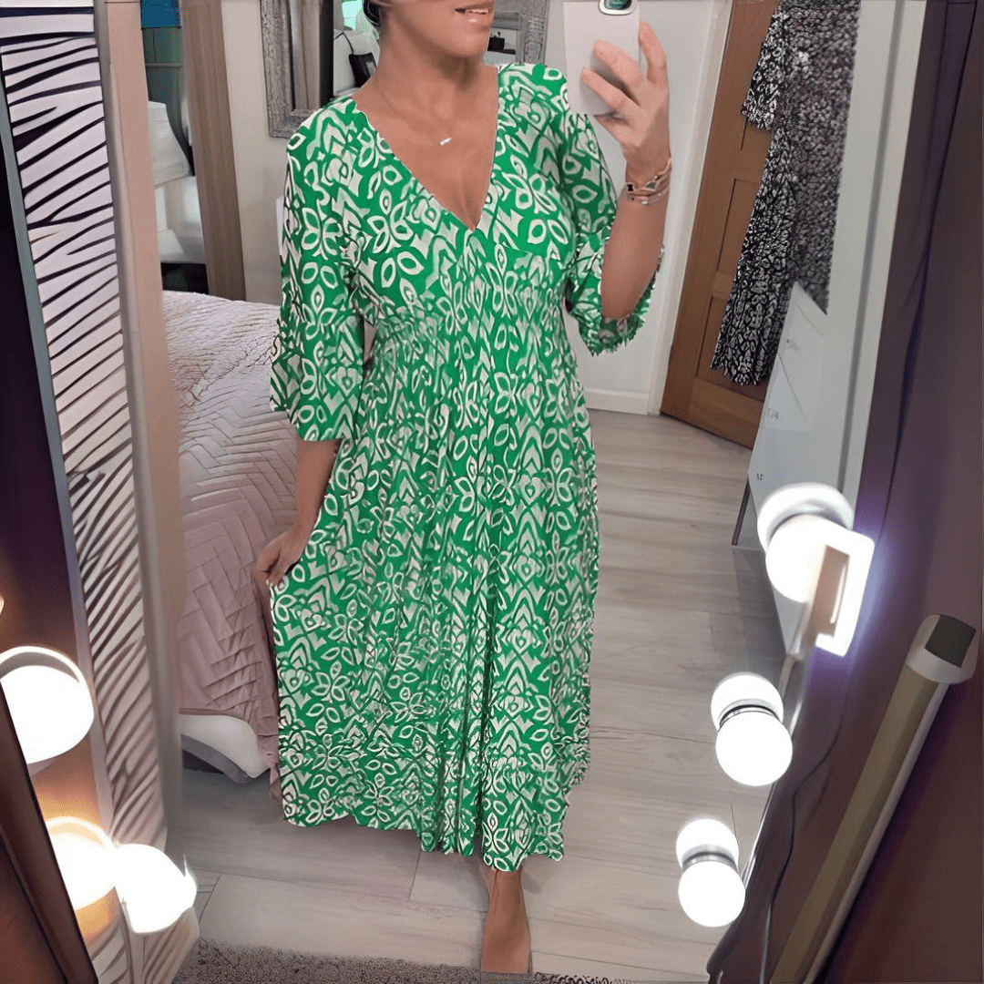 Gobnait | Boho Printed Maxi Dress