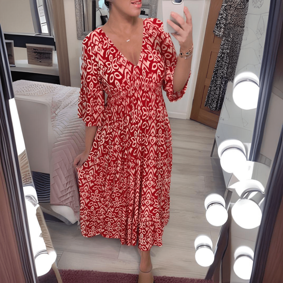 Gobnait | Boho Printed Maxi Dress