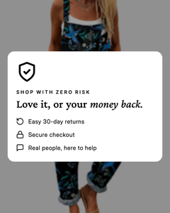 Edwina | Swallow Print Overalls money-back guarantee