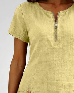 Noeleen | Cotton Zip-Pocket Dress