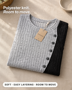 Eirlys | Contrast-Stripe Knit Pullover fabric close-up