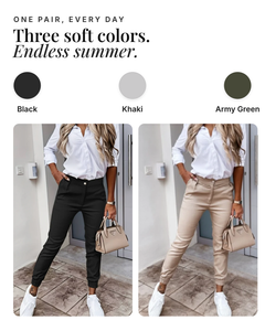 Evangeline | Versatile Chic Trousers available in 3 colours: black, khaki, army green