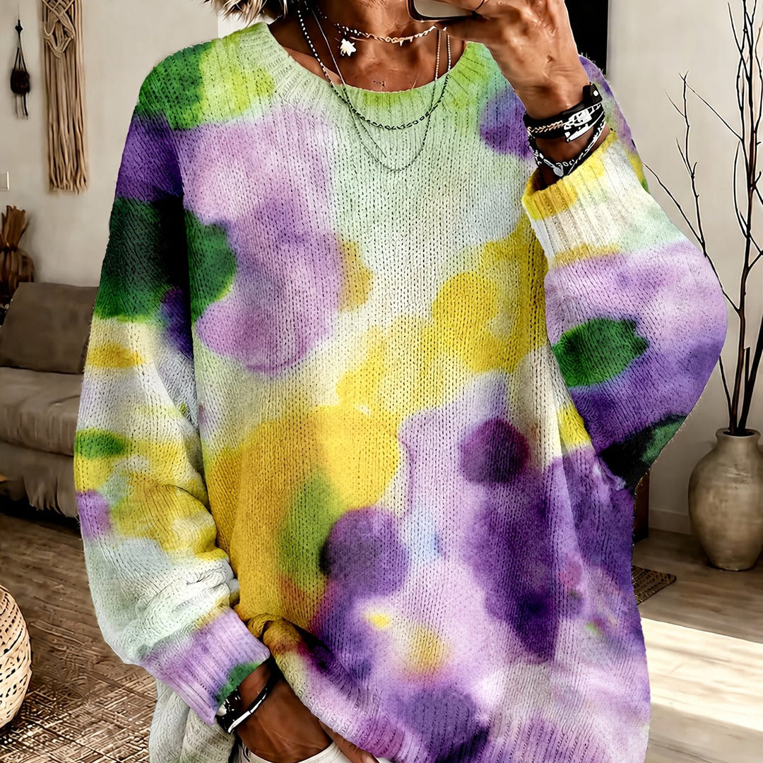 Soraya | Tie-Dye Floral Sweater