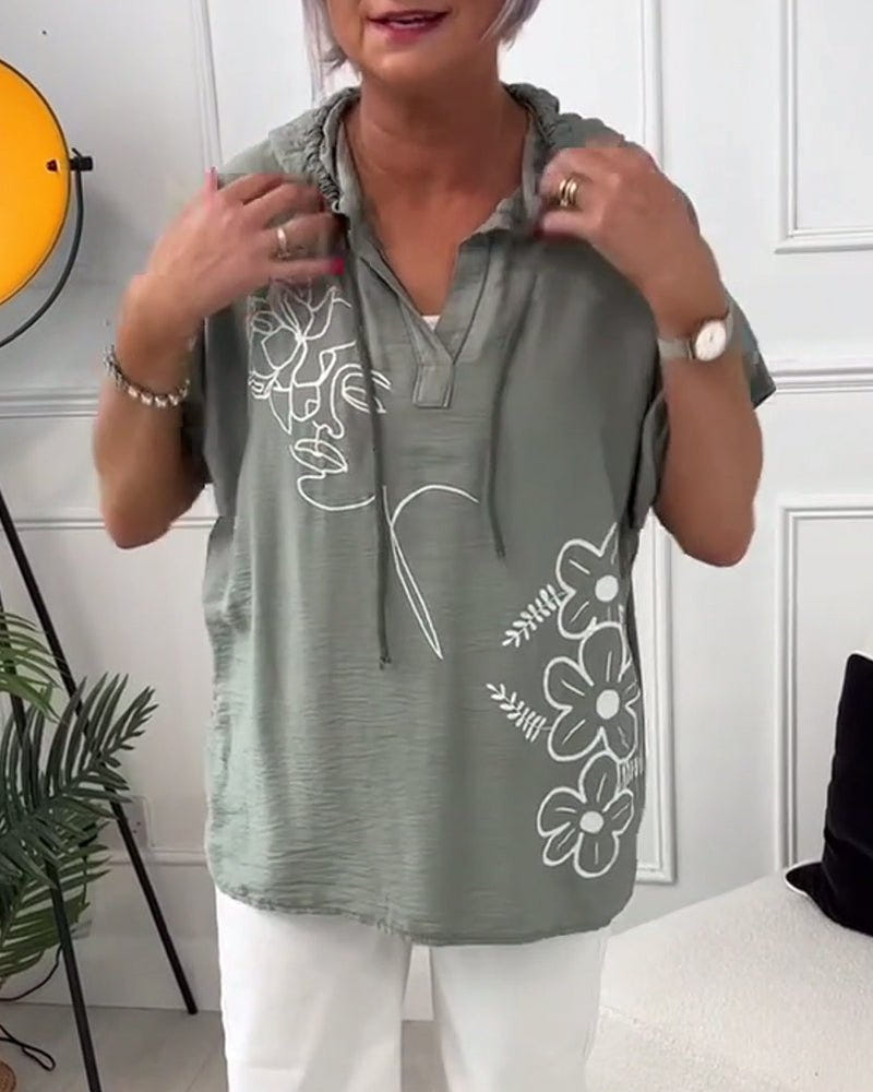 Lynnette | Floral Hooded Blouse