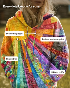 Fabienne | Bohemian Patchwork Hoodie details