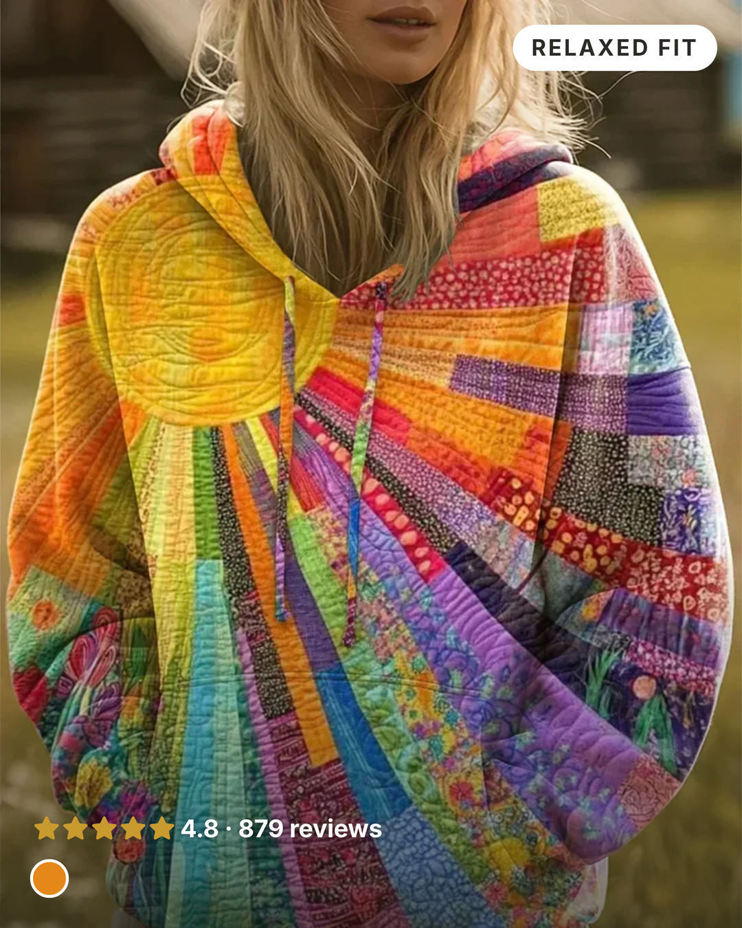 Fabienne | Bohemian Patchwork Hoodie in multicolour
