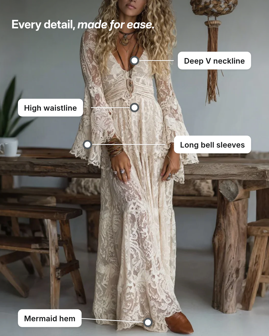 Fidelma | Mermaid Hem Maxi Dress details