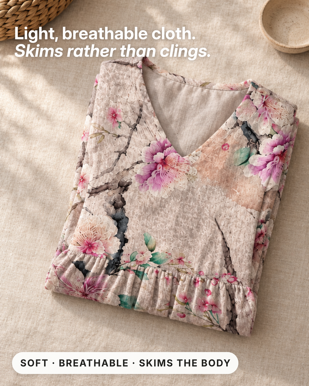 Filomena | Floral Summer Dress fabric close-up