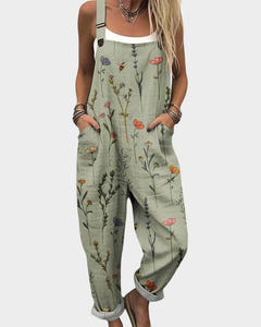 Gail | Printed Overalls Wide-Leg