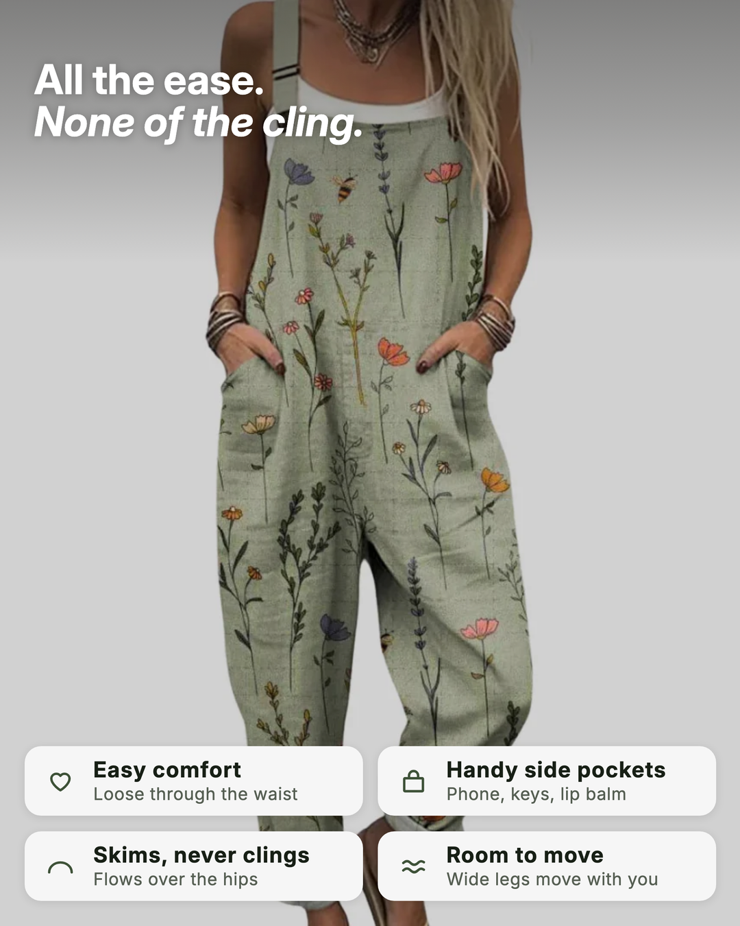 Gail | Printed Overalls Wide-Leg benefits