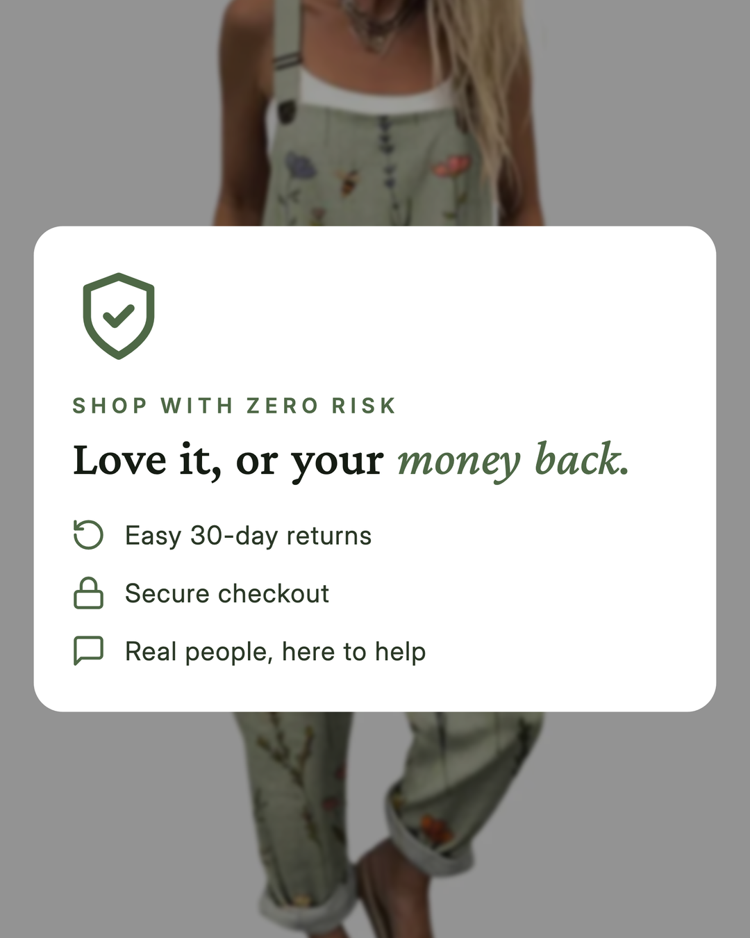 Gail | Printed Overalls Wide-Leg money-back guarantee