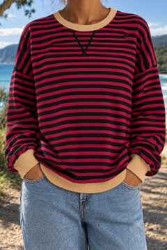 Giselle | Striped Crew Neck Sweatshirt