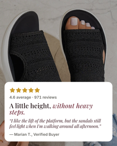 Hero | Breathable Knit Platform Sandals five star customer review