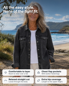 Hetty | Frayed-Hem Denim Shirt Jacket benefits