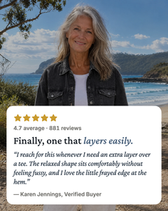 Hetty | Frayed-Hem Denim Shirt Jacket five star customer review
