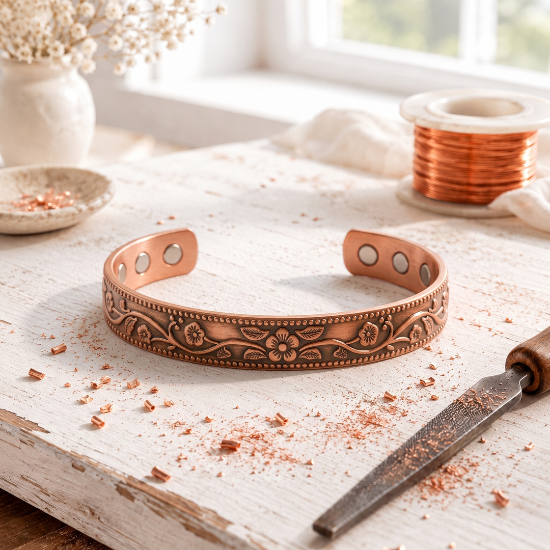Larissa | Hand-Engraved Copper Bracelet