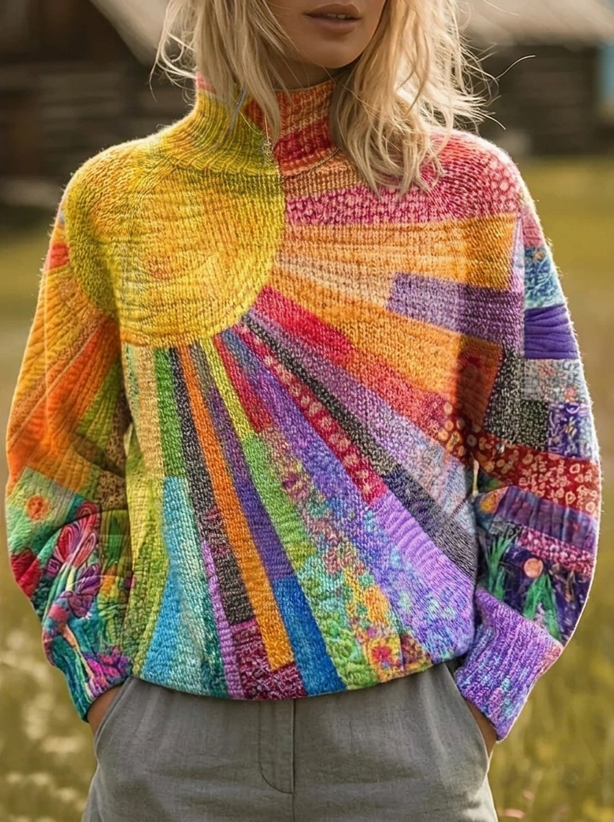 Farra | Retro Sunburst Turtleneck