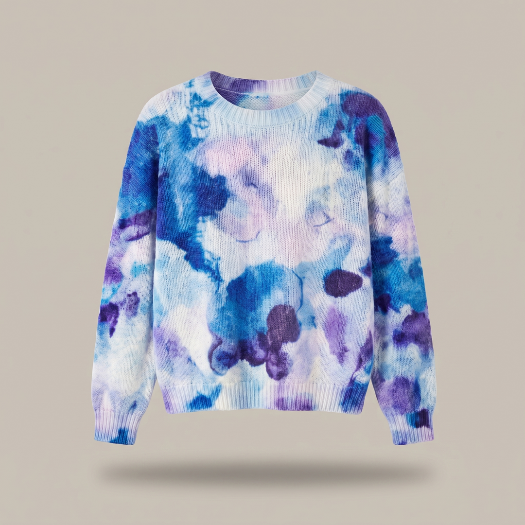 Magnolia | Blue Floral Knit Sweater