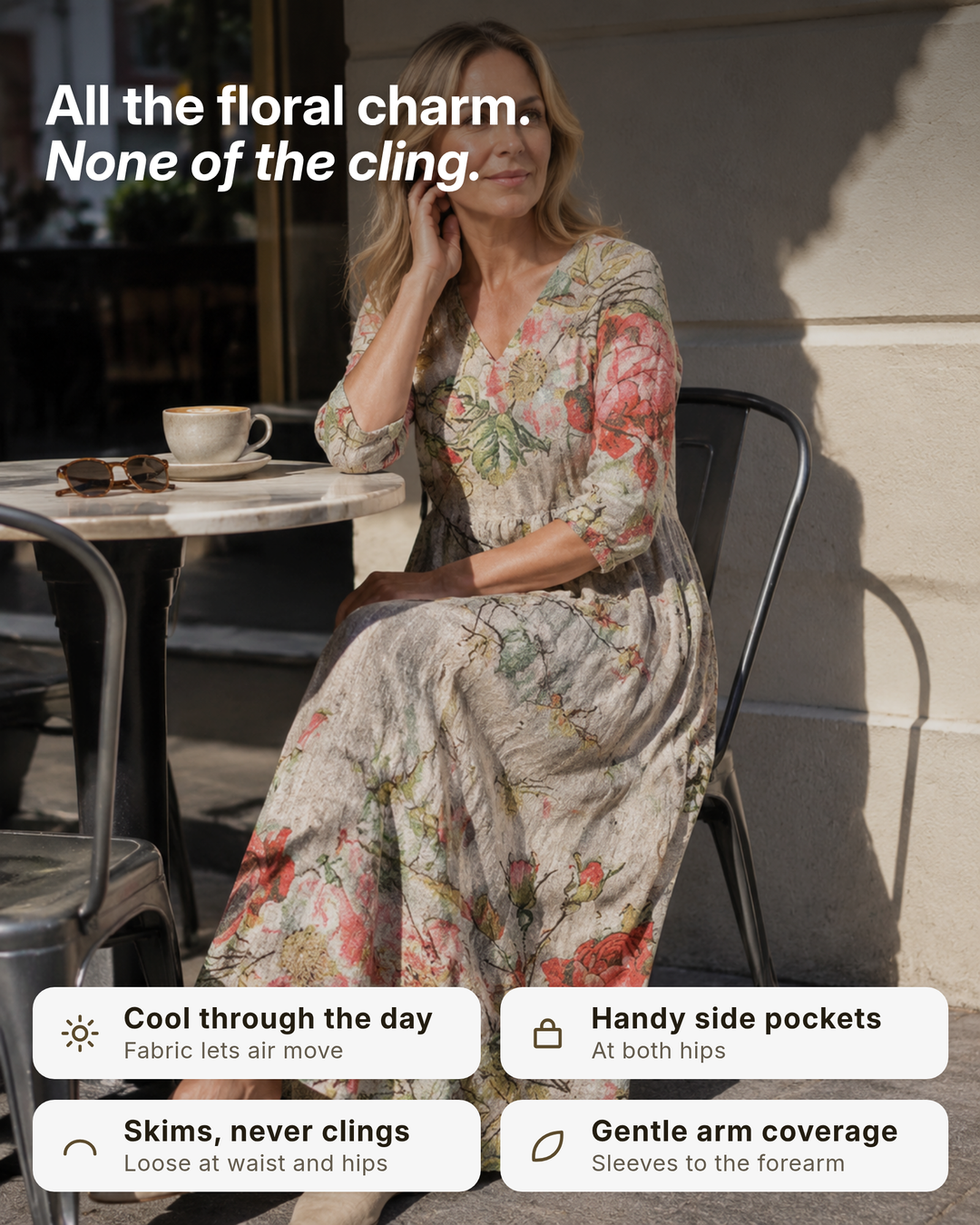 Hosanna | Soft Floral Midi Dress benefits