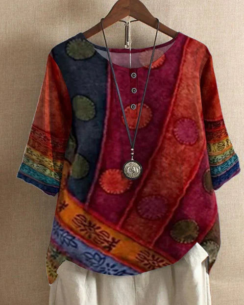 Candice | Flowy Boho Print Top