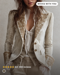 Ismay | Embroidered Tailored Blazer in ivory