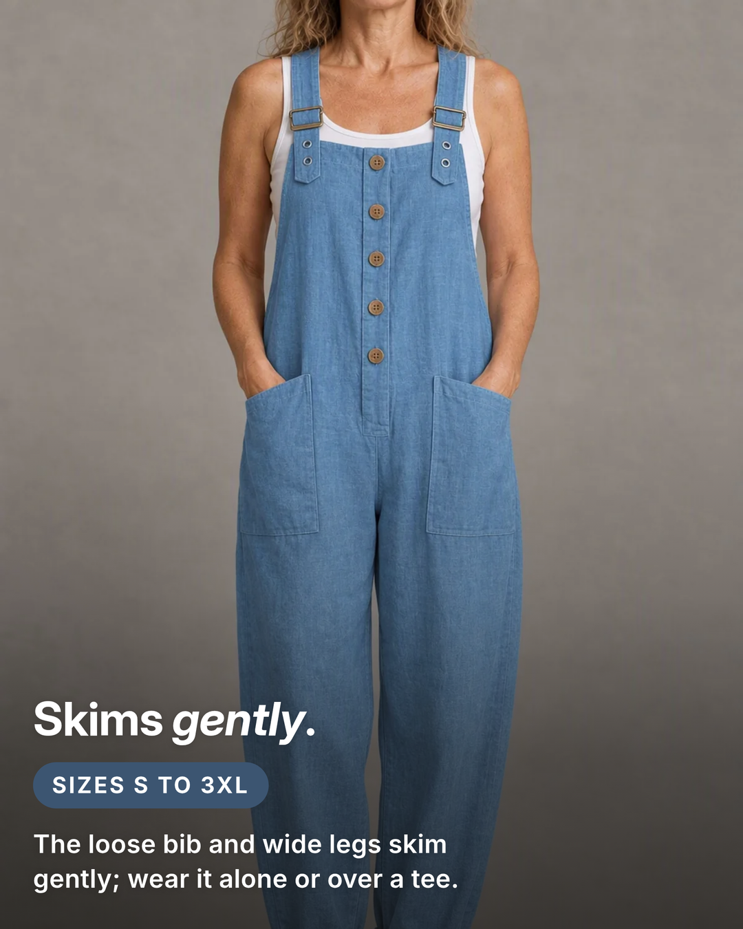 Jeannie | Relaxed Linen-Look Jumpsuit fit and sizes