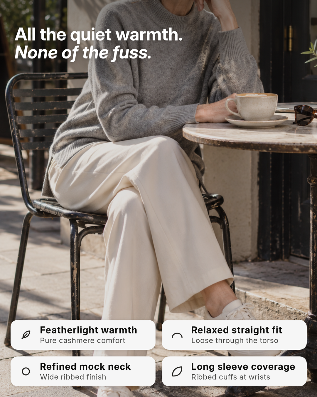 Jenifer | Mock Neck Cashmere Sweater benefits