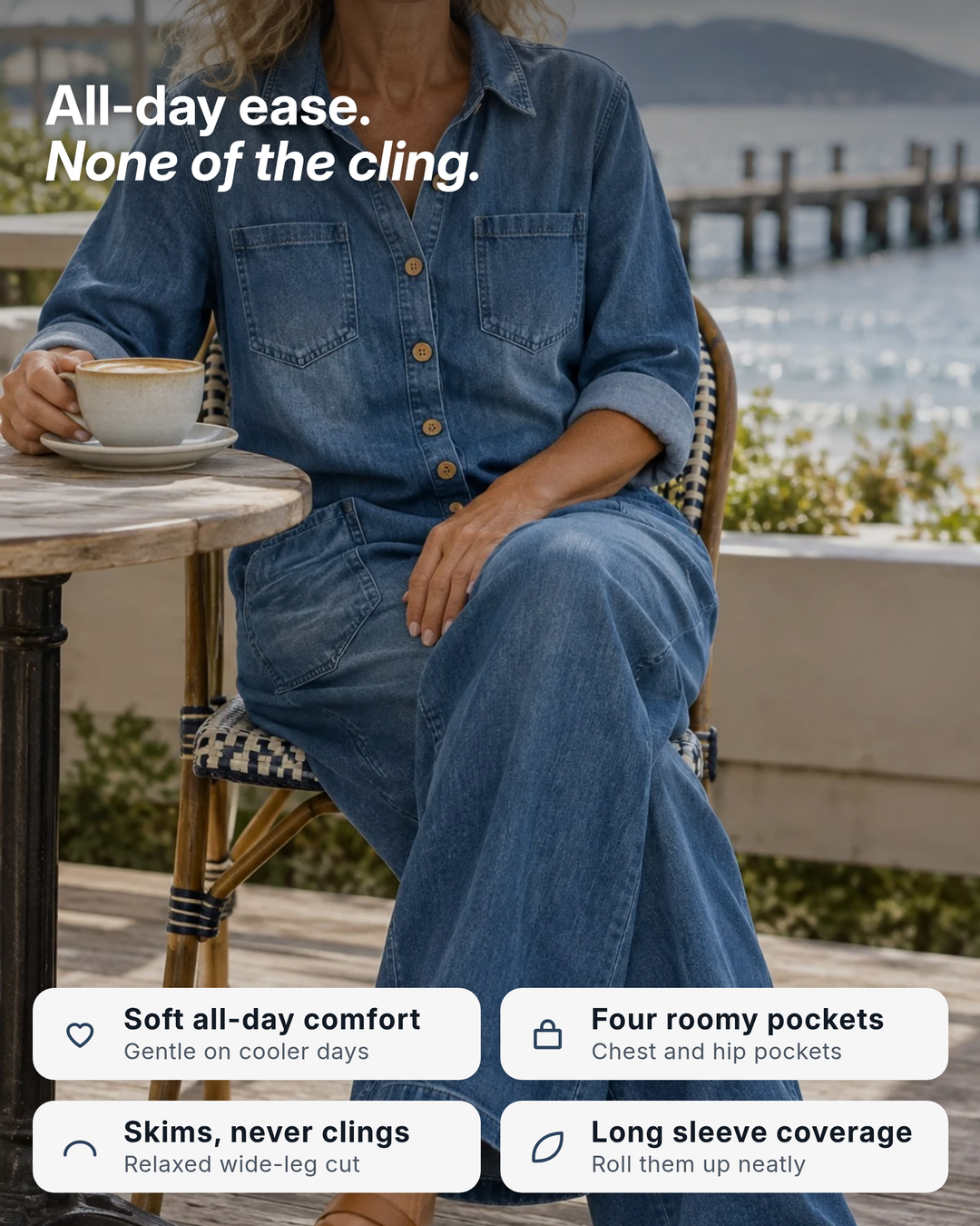 Jolene | Relaxed Long-Sleeve Jumpsuit benefits