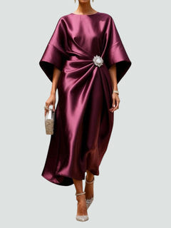 Olivia-Grace | Draped Satin Evening Dress