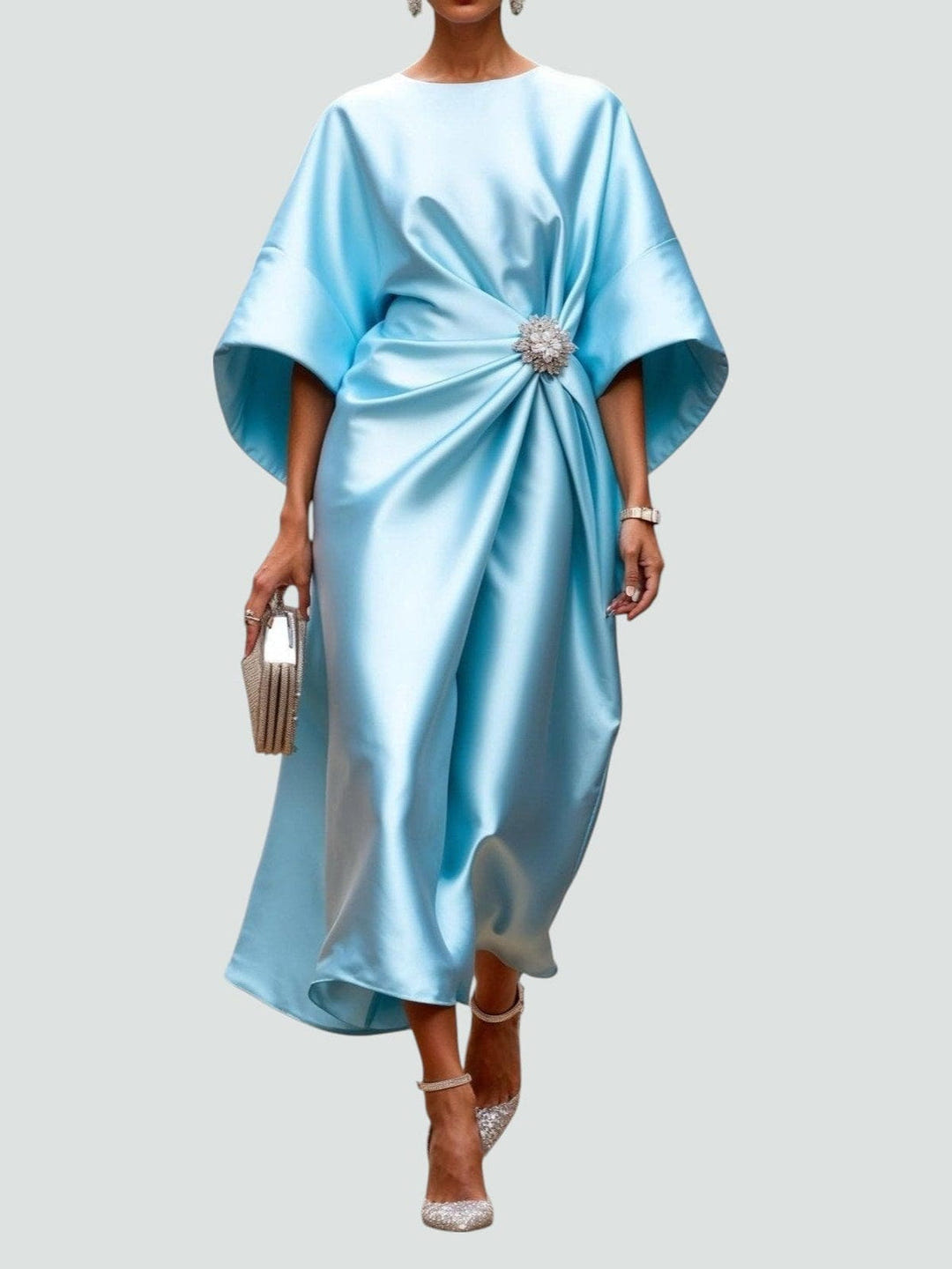 Olivia-Grace | Draped Satin Evening Dress