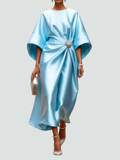 Olivia-Grace | Draped Satin Evening Dress