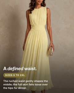 Kathleen | Ruched Waist Maxi Dress fit and sizes