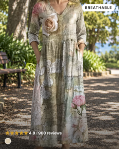 Kelsie | Floral Summer Dress in beige
