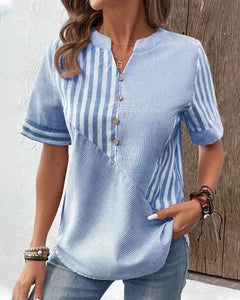 Nina | Soft Striped Flared-Sleeve Blouse