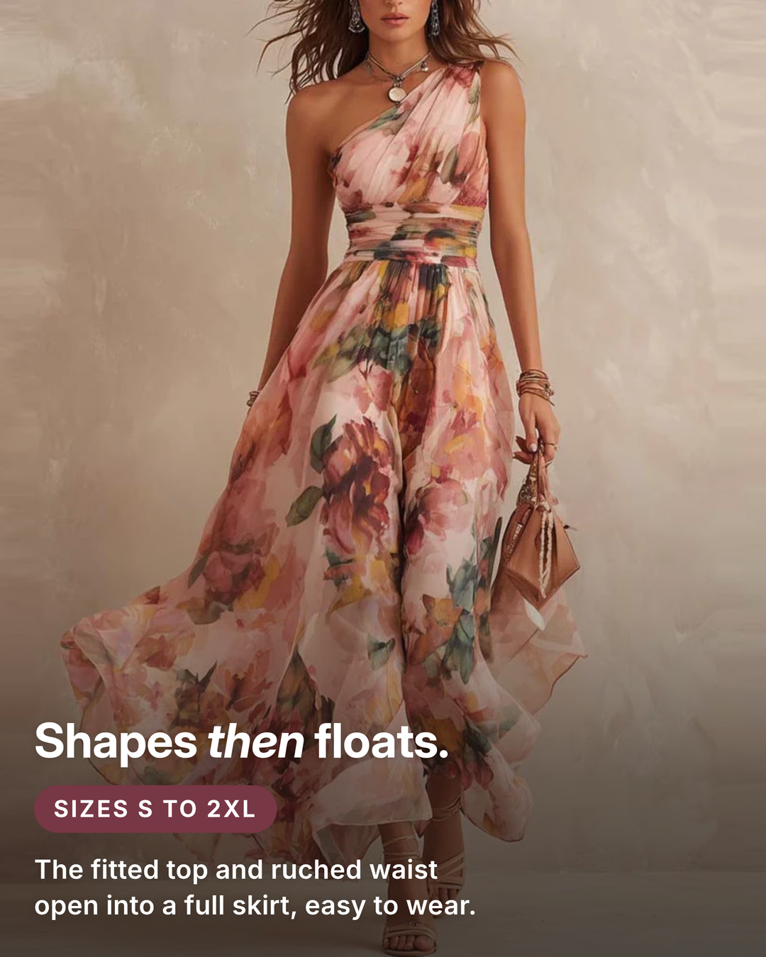Linnie | One-Sleeve Maxi Dress fit and sizes